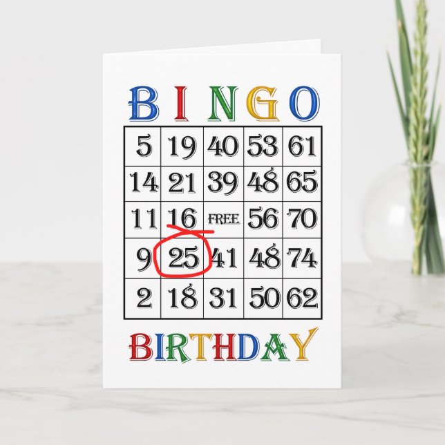Carte Bingo 25e anniversaire (Devant)