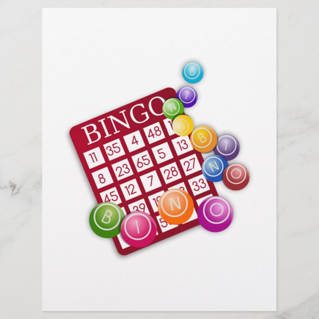 Carte BINGO avec boules BINGO (Devant)