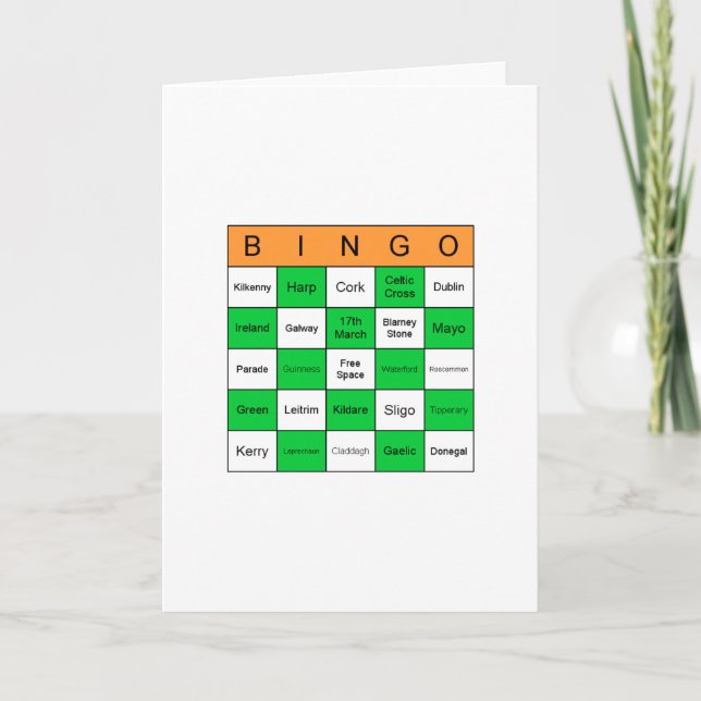 Carte Bingo Jour de la Saint Patrick (Devant)