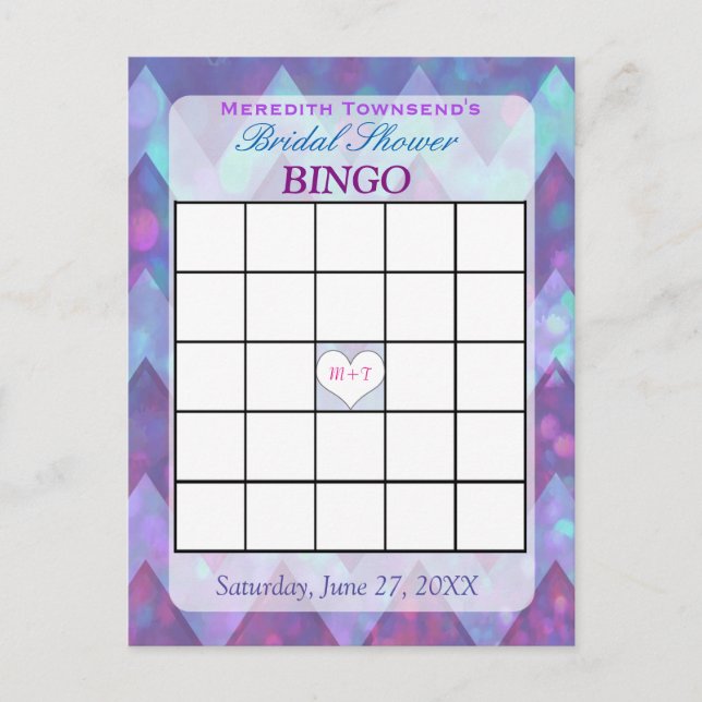 Carte Bingo | Purple Chevron (Devant)