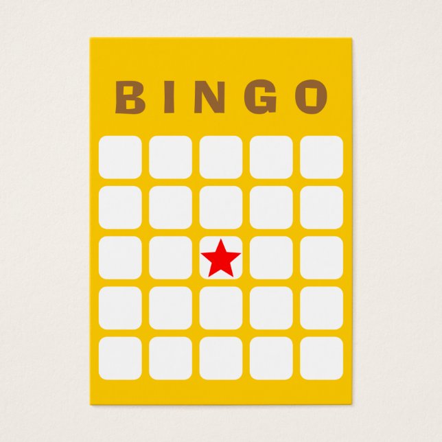 Carte Bingo simple Jaune simple 5x5 do-it-yourself (Devant)