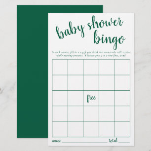 Carte Bingo simple   Neon Green Baby shower Jeu
