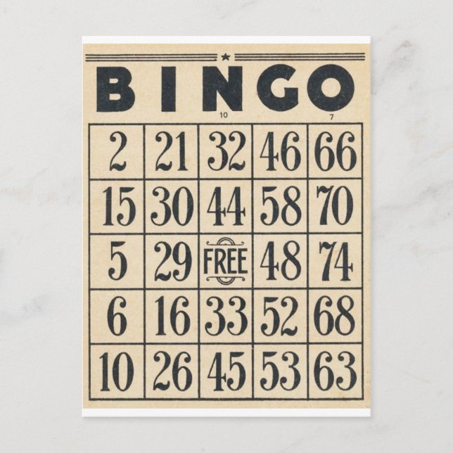 Carte Bingo vintage (Devant)