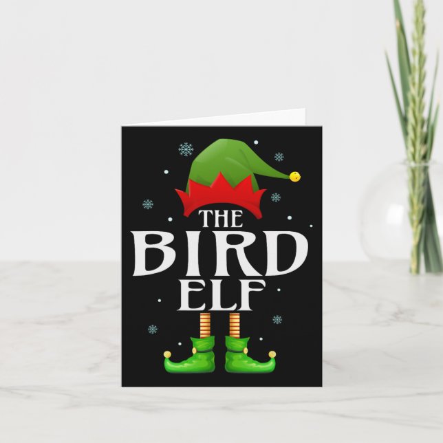 Carte Bird Elf Xmas Matching Family Group (Devant)