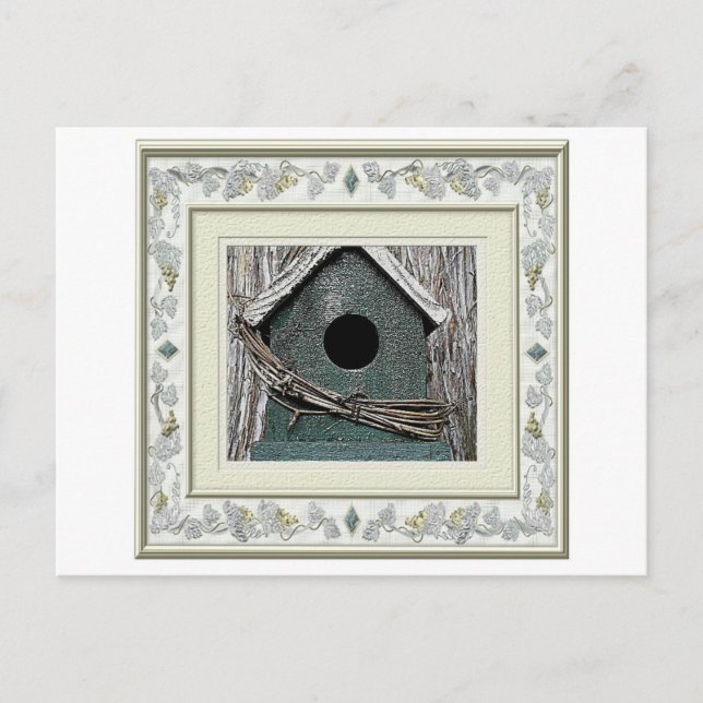 Carte Bird House Post. Nouvelle Maison, Nous avons (Devant)