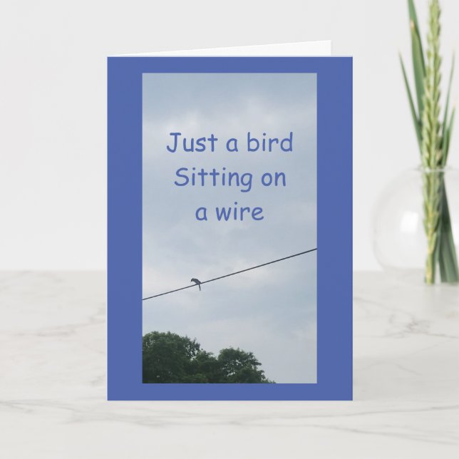 CARTE BIRD ON WIRE DIT **HEUREUX ANNIVERSAIRE** (Devant)