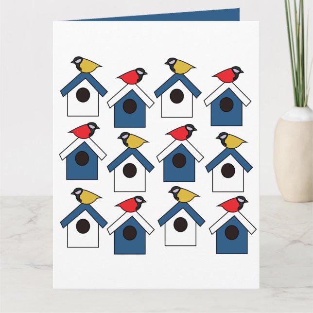 Carte Birdhouse Bird House Oiseaux colorés Birdhouse (Devant)