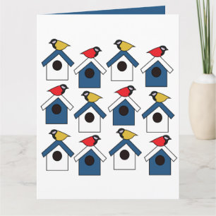 Carte Birdhouse Bird House Oiseaux colorés Birdhouse