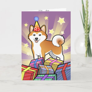 Carte Birthday Akita Inu / Shiba Inu