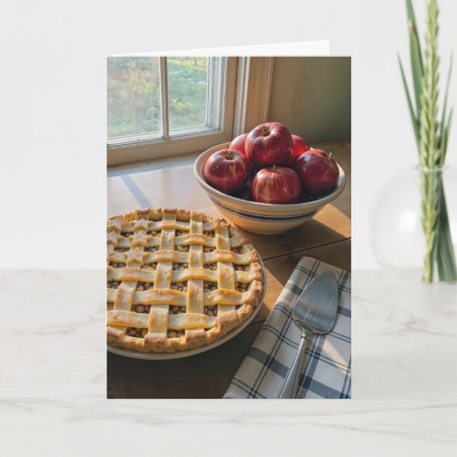 Carte Birthday Apple Pie By a Farmhouse Window (Devant)