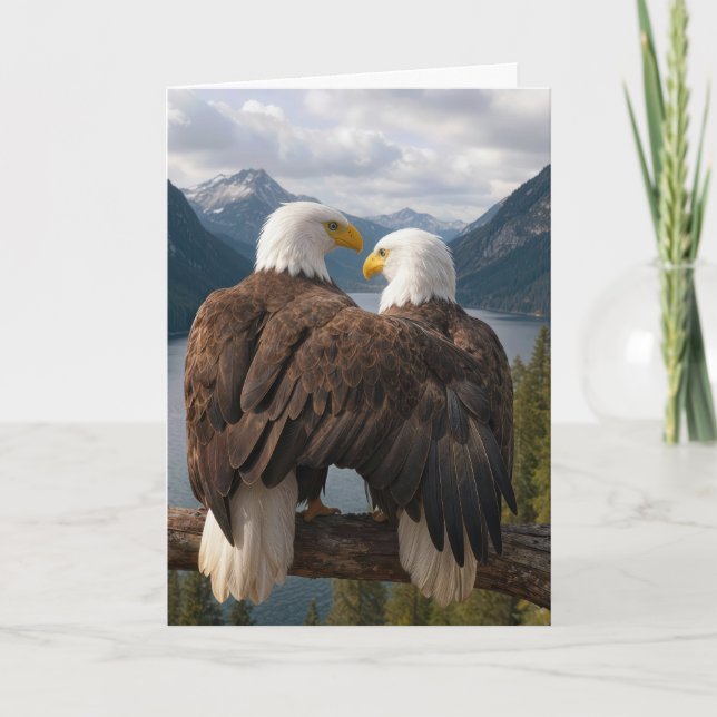 Carte Birthday Bald Eagles on a Branch (Devant)