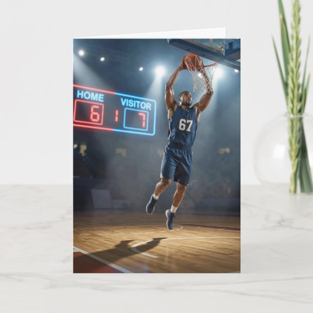 Carte Birthday Basketball Player Number 67  (Devant)