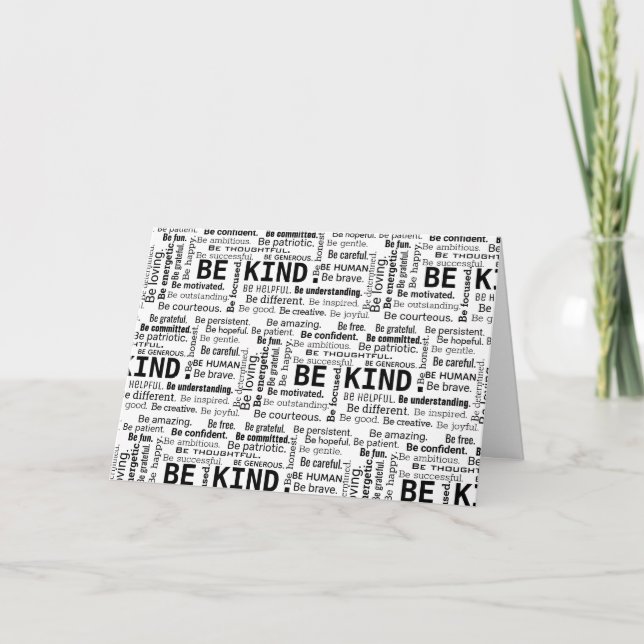 Carte Birthday Be Kind Word Cloud (Devant)