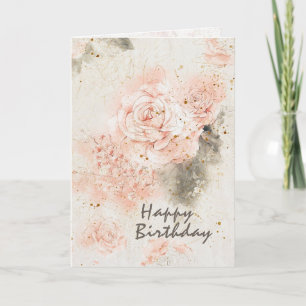 Carte Birthday Bible "In His Presence" Pink Roses