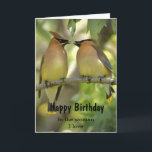 Carte Birthday Bird Couple Woman<br><div class="desc">Custom Happy Birthday</div>