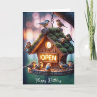 Birthday Birthhouse with Neon Open Sign
