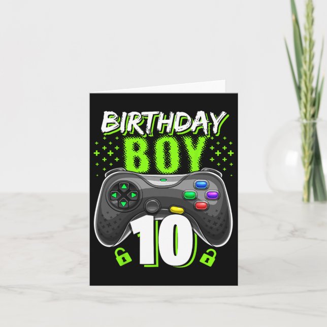 Carte Birthday Boy 10 Video Game Controller 10e B (Devant)