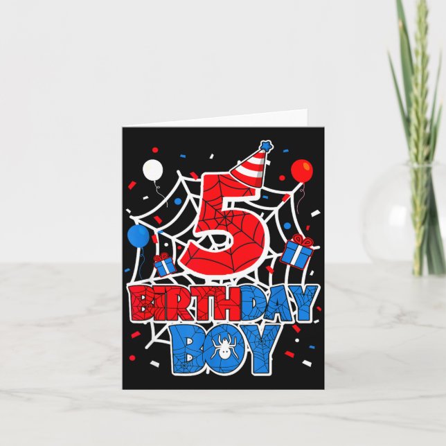 Carte Birthday Boy 5 Year Old Sders 5th Birthday Kids  (Devant)