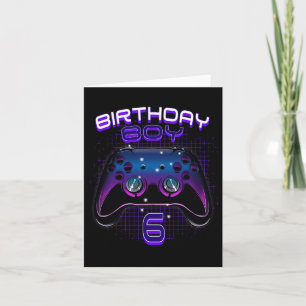 Carte Birthday Boy 6 Contrôleur de jeu vidéo Gamer 6th B