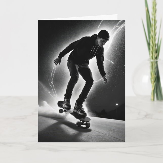 Carte Birthday Boy On a Skateboard (Devant)