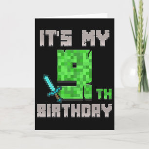 Carte Birthday Boy Shirt C'est mon 9e anniversaire Gamer