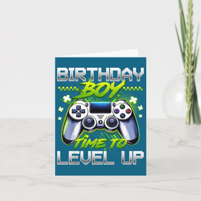Carte Birthday Boy Time To Level Up Video Game Birthday  (Devant)
