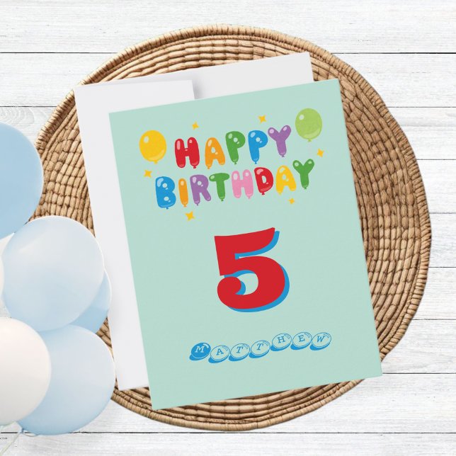 Carte birthday card 5th for kids (Créateur téléchargé)