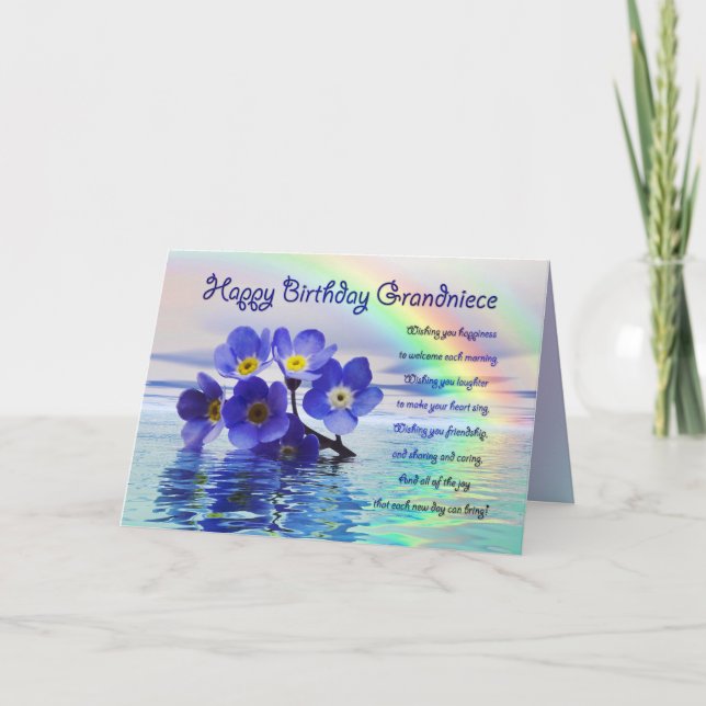 Carte Birthday card for grand niece with forget me nots (Devant)