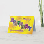 Carte Birthday card for grandmother with floral text<br><div class="desc">Une carte joyeuse avec du texte fait de fleurs Un beau verset complète parfaitement cette carte unique.</div>