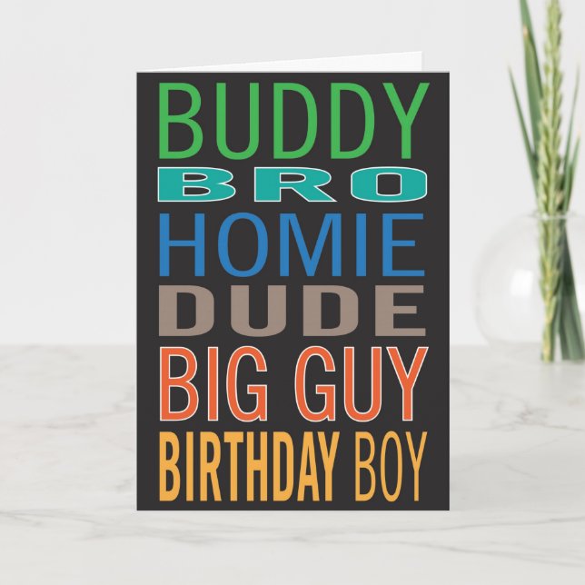 Carte Birthday card for guy / male / man friend (Devant)