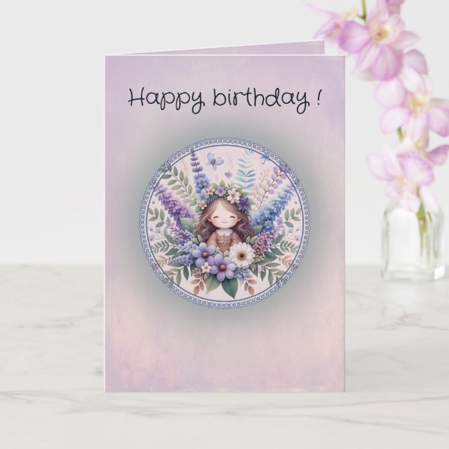 Carte Birthday card, Wrapped in Flowers, Wrapped in Joy (Orchidée)