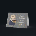 Carte Birthday Dad Father Cute Dog Watercolor<br><div class="desc">Birthday Dad Father Cute Dog Watercolor Cartoon Animal Art.   Let him know how much you love and appreciate him</div>
