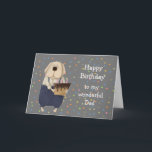 Carte Birthday Dad Father Cute Dog Watercolor<br><div class="desc">Birthday Dad Father Cute Dog Watercolor Cartoon Animal Art.   Let him know how much you love and appreciate him</div>
