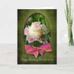 CARTE BIRTHDAY - DAUGHTER-IN-LOVE  - PEONIES/BOW<br><div class="desc">CHARMING GREETING CARD WITH THE BEAUTIFUL MAJESTIC PEONY - SEE OTHER CARDS i.e. BIRTHDAYS,  THANK YOU,  GET WELL ETC.</div>