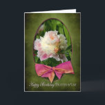 CARTE BIRTHDAY - DAUGHTER-IN-LOVE  - PEONIES/BOW<br><div class="desc">CHARMING GREETING CARD WITH THE BEAUTIFUL MAJESTIC PEONY - SEE OTHER CARDS i.e. BIRTHDAYS,  THANK YOU,  GET WELL ETC.</div>
