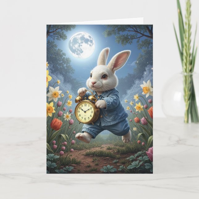 Carte Birthday Daylight Saving Time Bunny (Devant)