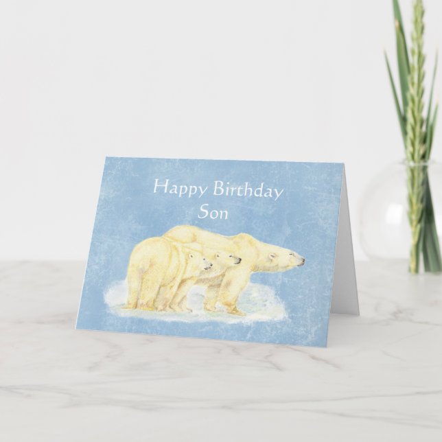Carte Birthday for Beary Special Son Polar Bears (Devant)