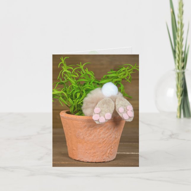 Carte birthday fun bunny in flower pot (Devant)