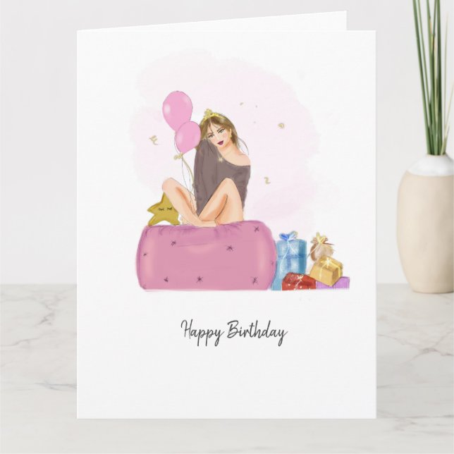 Carte birthday girl (Devant)