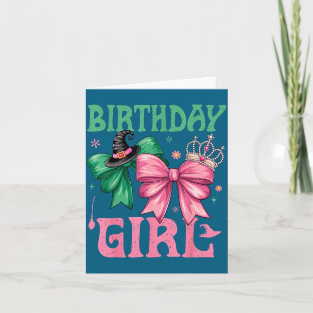 Carte Birthday Girl Nk And Green Birthday Witch Women Gi (Devant)