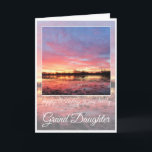 Carte Birthday Grand Daughter, Stunning Pink Sunrise.<br><div class="desc">Happy Birthday card for Grand Daughter,  stunning pink and purple sunrise reflected on water. Text says: Happy Birthday to my lovely Grand Daughter.</div>