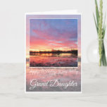 Carte Birthday Grand Daughter, Stunning Pink Sunrise.<br><div class="desc">Happy Birthday card for Grand Daughter,  stunning pink and purple sunrise reflected on water. Text says: Happy Birthday to my lovely Grand Daughter.</div>