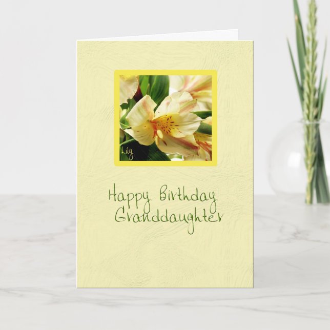 Carte Birthday Grandaughter Yellow Lily (Devant)