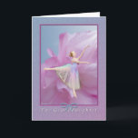 Carte Birthday, granddaughter, Ballerina on Pink and Bl<br><div class="desc">Cette charmante petite ballerine s'approche de la lumière avec une pivoine rose douce dans l'arrière - plan. Elle fait une très belle carte de voeux d'anniversaire. N'hésitez pas à changer le verset intérieur pour répondre à vos besoins.</div>