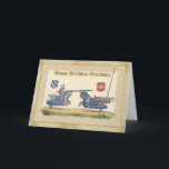 Carte Birthday Grandson, knights Jousting, Horses full B<br><div class="desc">Birthday Grandson,  knights Jousting,  Horses full Barding</div>