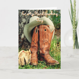 Carte Birthday Greeting Card: Cowboy Hat and Boots
