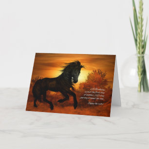 Carte Birthday Horse in the Sunset Funny