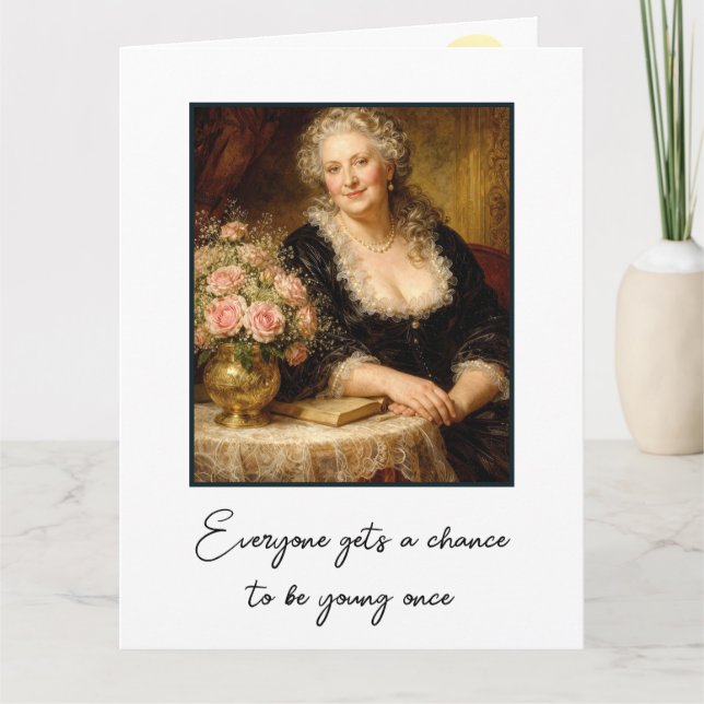 Carte Birthday Humor Vintage Woman Portrait (Devant)