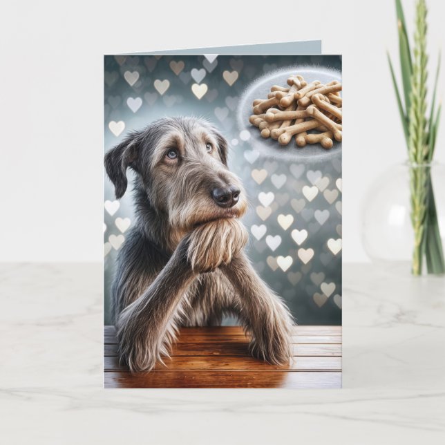 Carte Birthday Irish Wolfhound Rêve Des Os (Devant)
