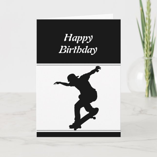 Carte Birthday Motivational Skateboard Skate Board (Devant)